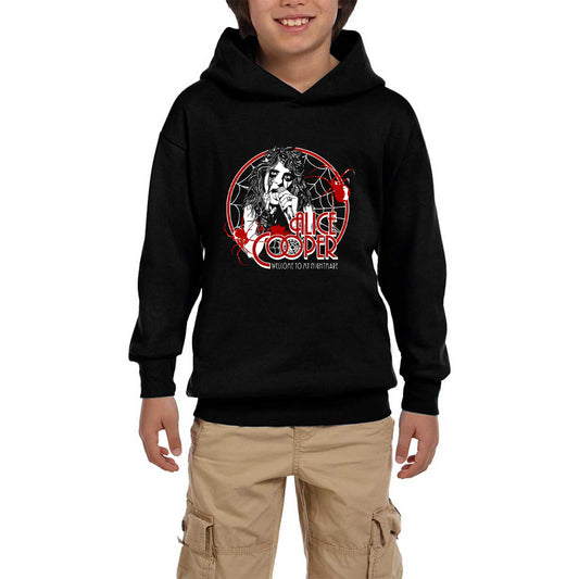 Alice Cooper Welcome To My Nightmare Red Siyah Çocuk Kapşonlu Sweatshirt