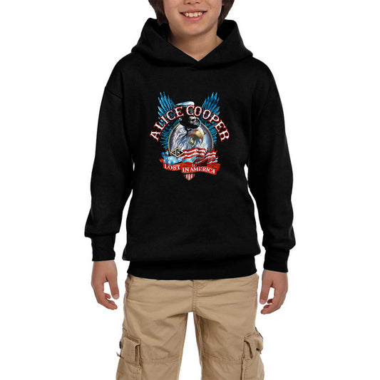 Alice Cooper Lost In America Siyah Çocuk Kapşonlu Sweatshirt