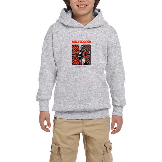 Alice Cooper Too Close For Comfort Mikrofon Beyaz Çocuk Kapşonlu Sweatshirt
