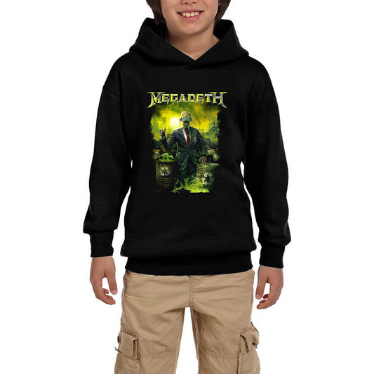 Megadeth Waste Profit Siyah Çocuk Kapşonlu Sweatshirt