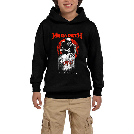 Megadeth Forever on Reels Siyah Çocuk Kapşonlu Sweatshirt