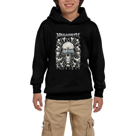 Megadeth Th1rt3en Siyah Çocuk Kapşonlu Sweatshirt