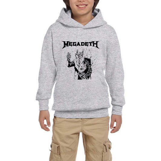 Megadeth Vic Rattlehead Portre Beyaz Çocuk Kapşonlu Sweatshirt