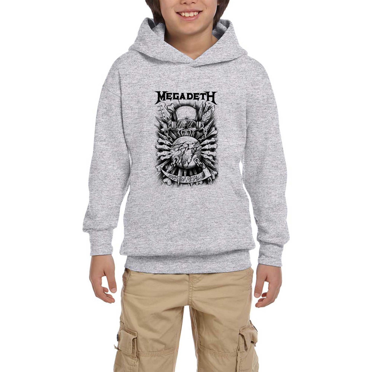 Megadeth Years Of Metal Beyaz Çocuk Kapşonlu Sweatshirt