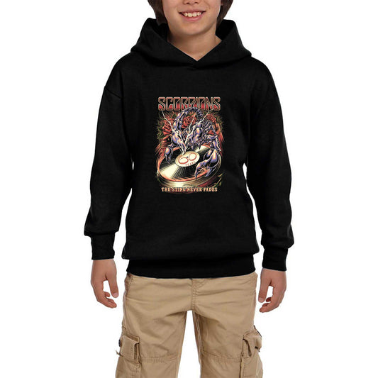 Scorpions The Sting Never Fades Siyah Çocuk Kapşonlu Sweatshirt