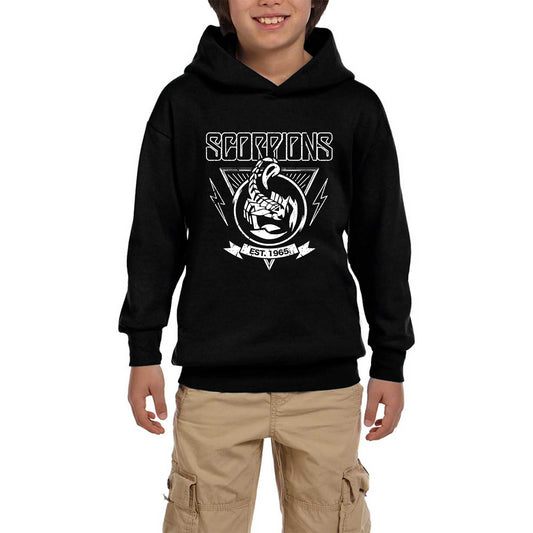 Scorpions Est. 1965 Siyah Çocuk Kapşonlu Sweatshirt