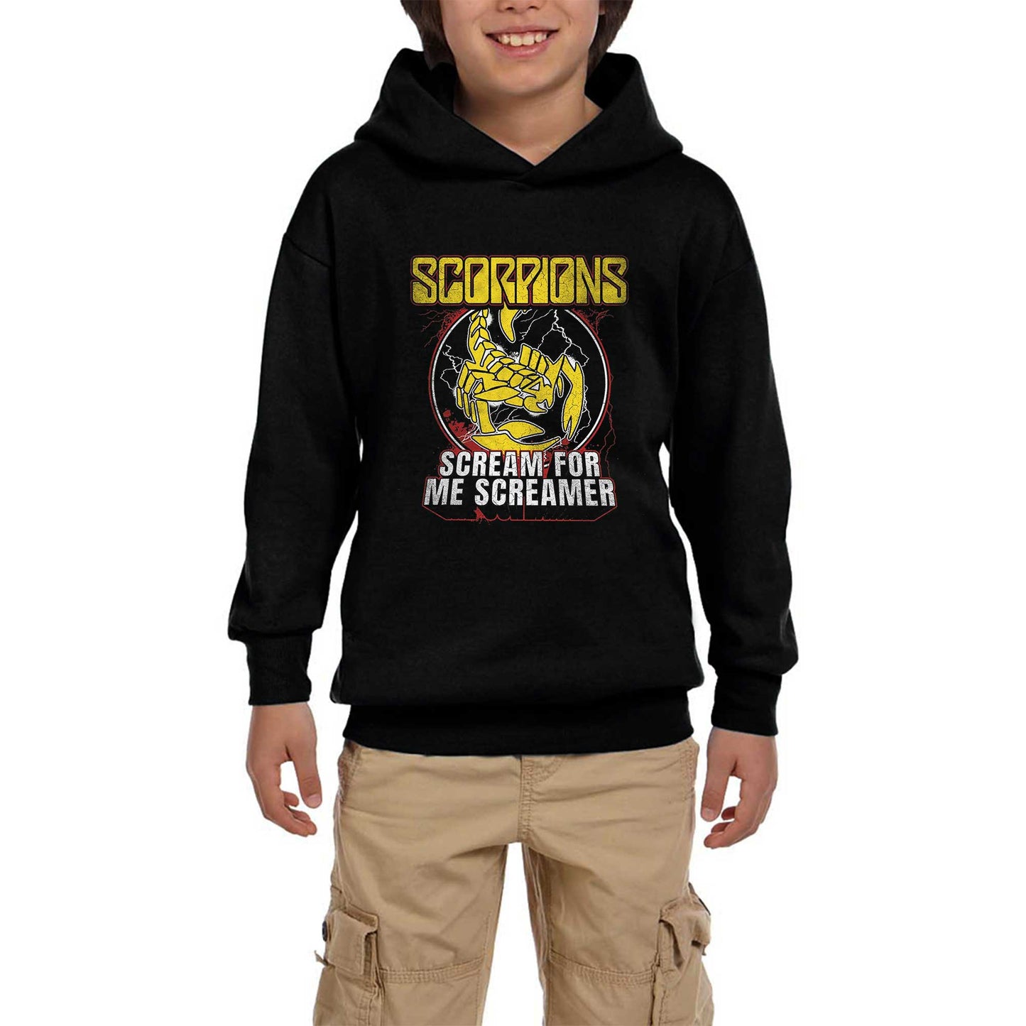 Scorpions Scream For Me Screamer Siyah Çocuk Kapşonlu Sweatshirt