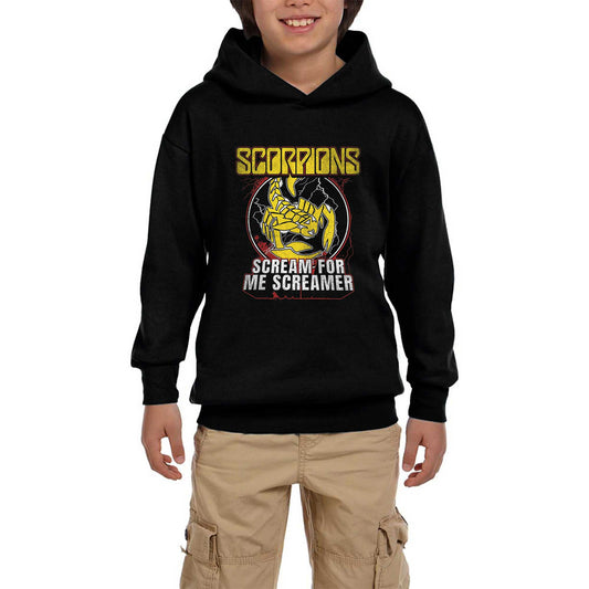 Scorpions Scream For Me Screamer Siyah Çocuk Kapşonlu Sweatshirt