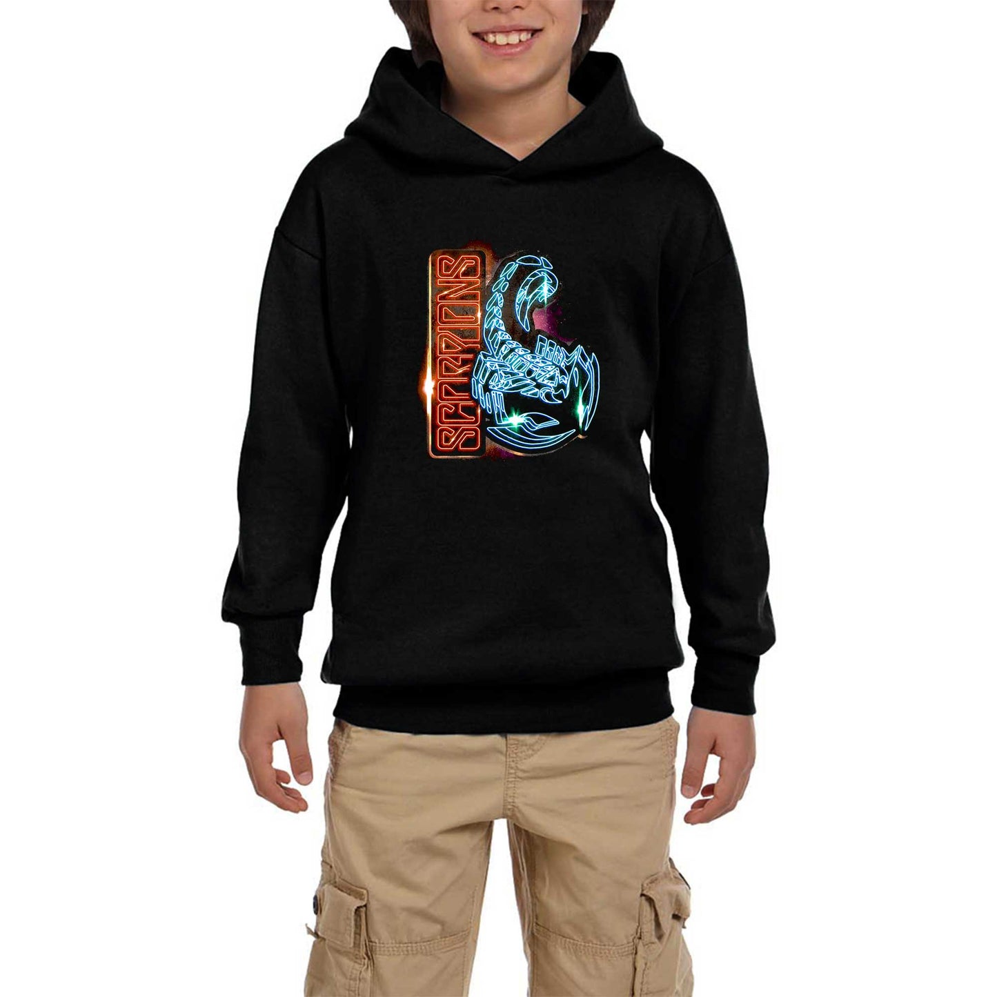 Scorpions Diamond Scorpion Siyah Çocuk Kapşonlu Sweatshirt