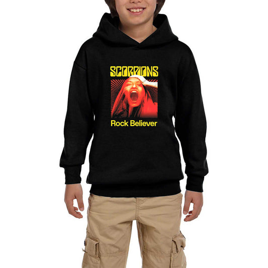Scorpions Rock Believer Siyah Çocuk Kapşonlu Sweatshirt