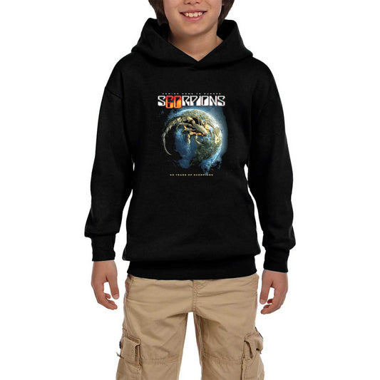 Scorpions 60 Years of Scorpions Siyah Çocuk Kapşonlu Sweatshirt