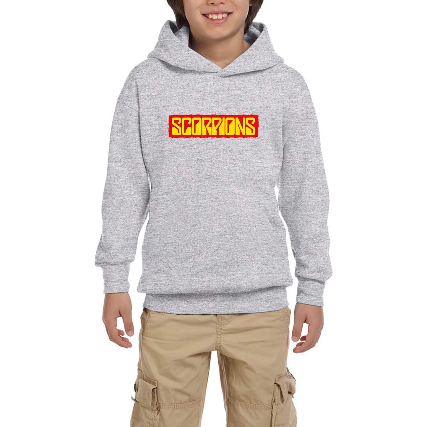 Scorpions Text color Beyaz Çocuk Kapşonlu Sweatshirt