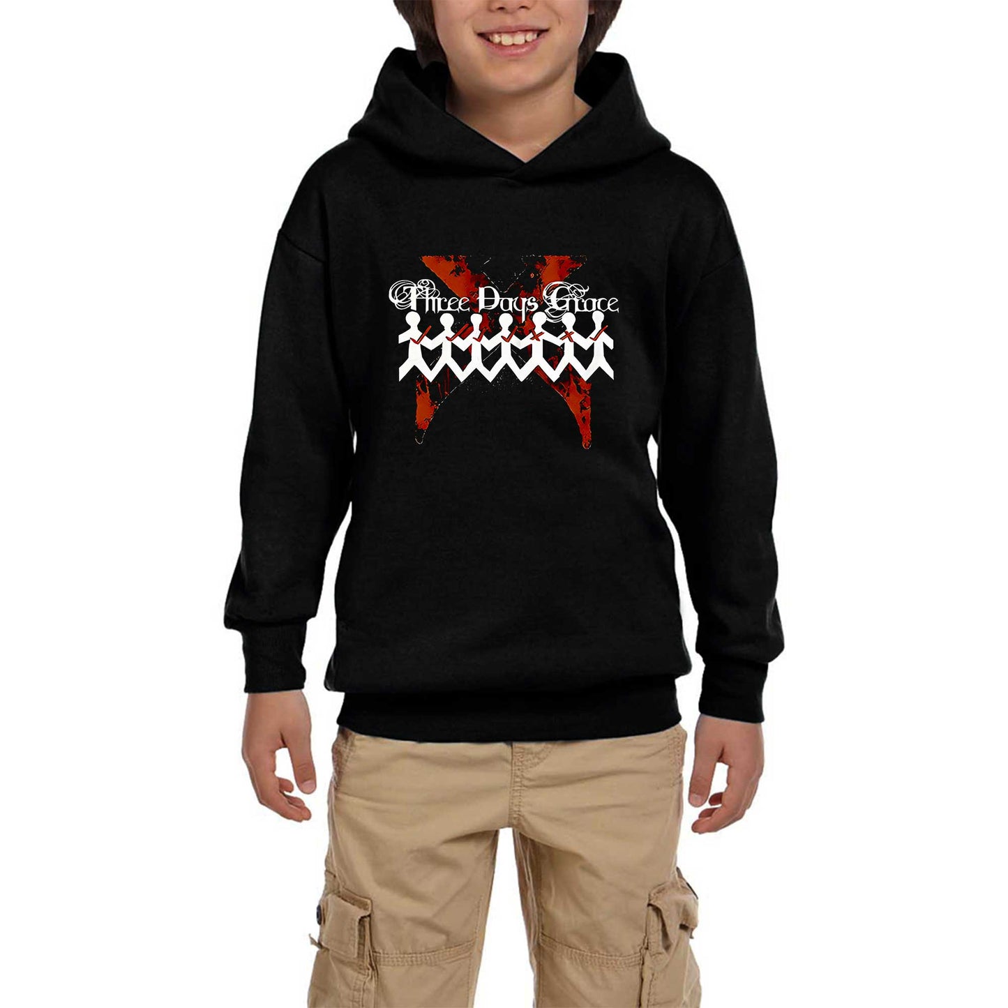 Three Days Grace One-X Siyah Çocuk Kapşonlu Sweatshirt