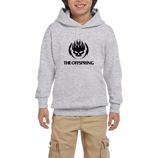 The Offspring Logo Skull Text Beyaz Çocuk Kapşonlu Sweatshirt
