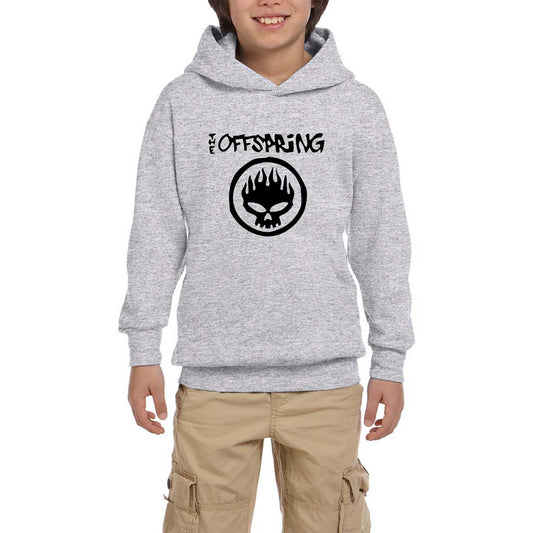 The Offspring Logo Text Skull Beyaz Çocuk Kapşonlu Sweatshirt