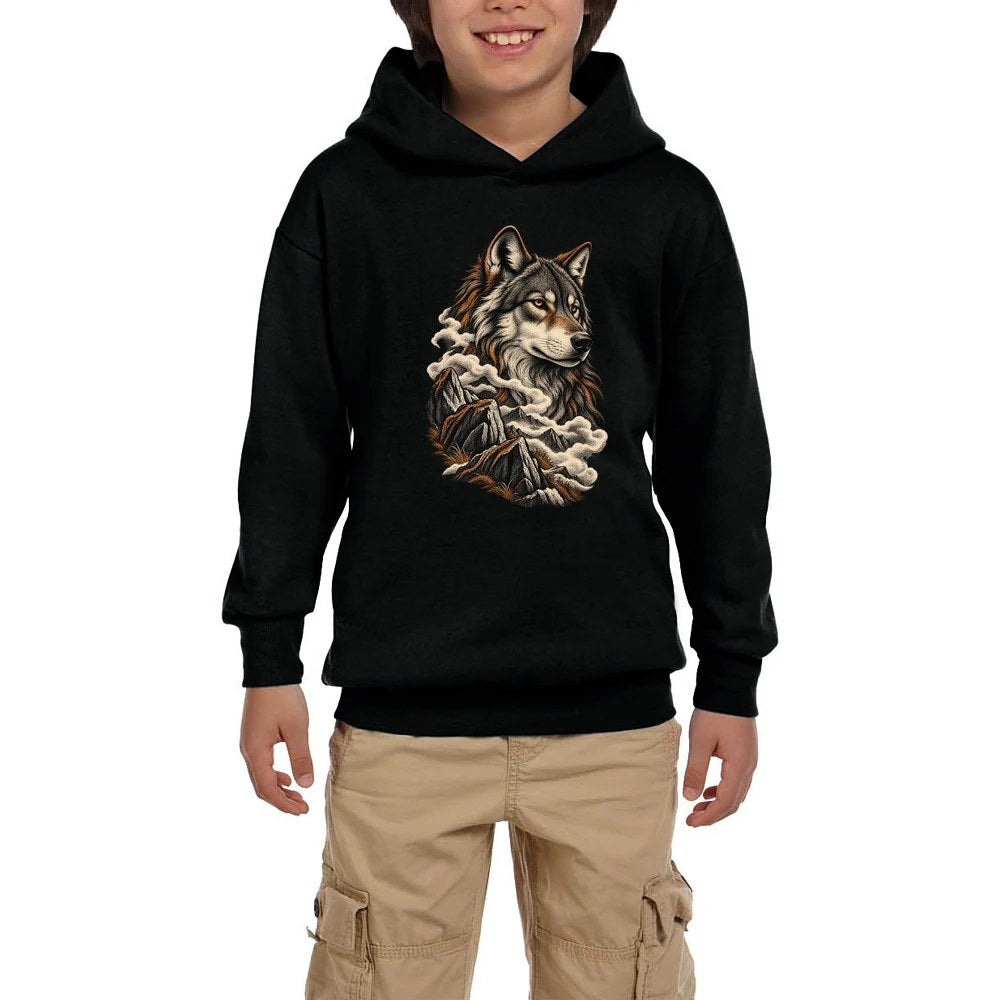 Sisli Zirve Bozkurt Siyah Çocuk Kapşonlu Sweatshirt