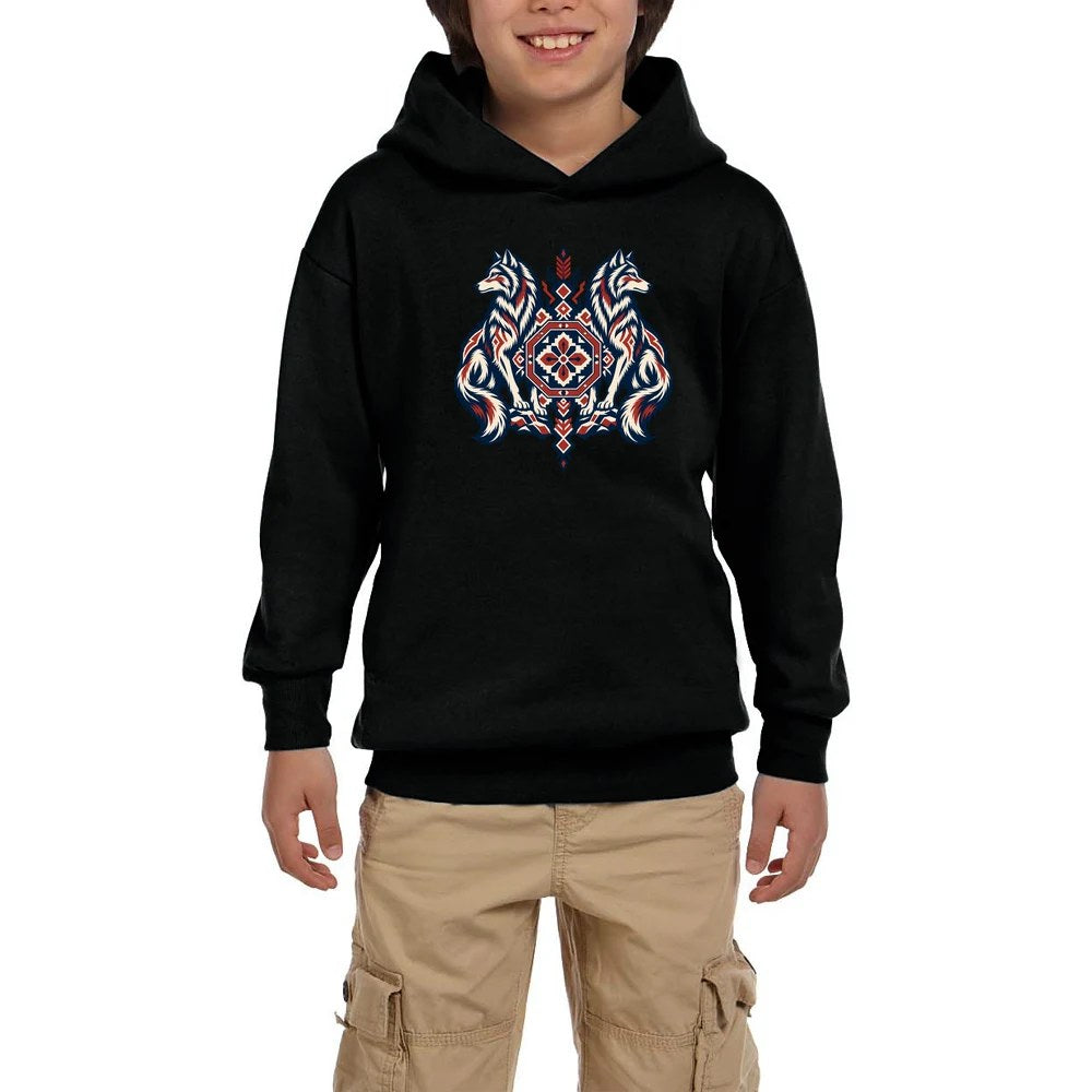 Muhafız Bozkurtlar Siyah Çocuk Kapşonlu Sweatshirt