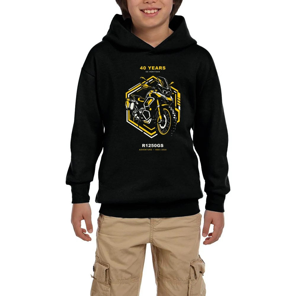Bmw Teknolojik Altıgen Siyah Çocuk Kapşonlu Sweatshirt