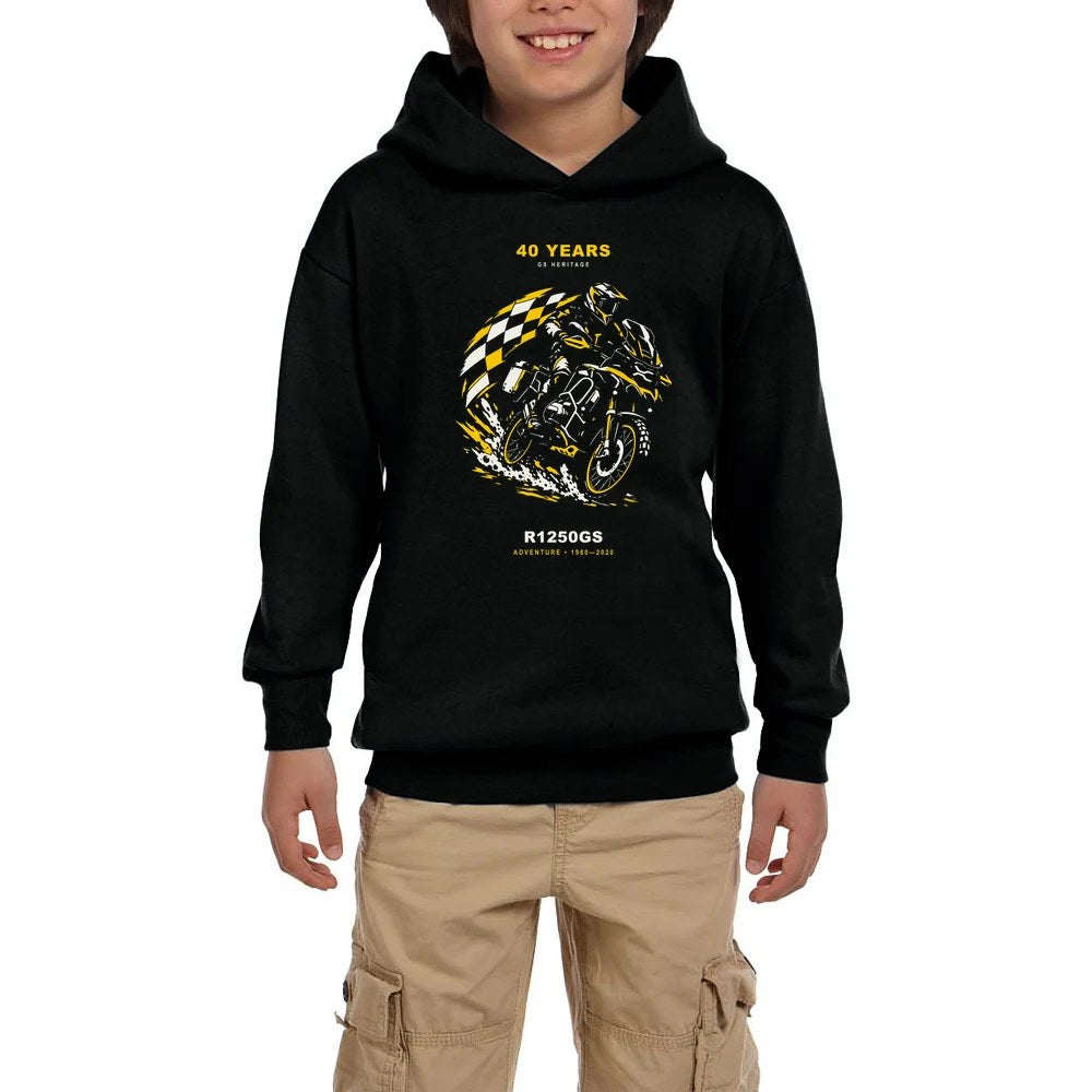 Bmw Ralli Bayrağı Siyah Çocuk Kapşonlu Sweatshirt
