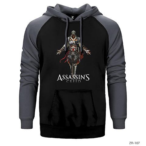 Assassins Creed 2 Çift Renk Reglan Kol Sweatshirt / Hoodie