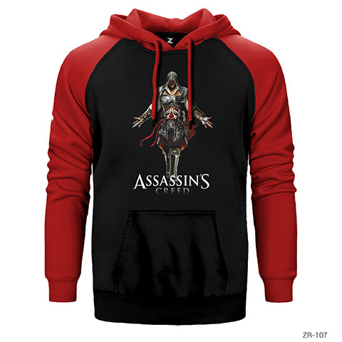 Assassins Creed 2 Çift Renk Reglan Kol Sweatshirt / Hoodie