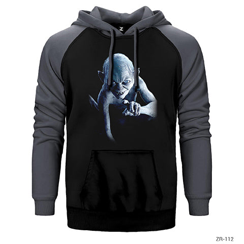 Lord of the Rings Smeagol Çift Renk Reglan Kol Sweatshirt / Hoodie