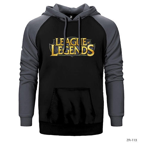 League of Legends Logo Çift Renk Reglan Kol Sweatshirt / Hoodie