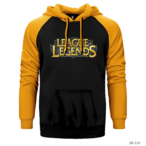 League of Legends Logo Çift Renk Reglan Kol Sweatshirt / Hoodie