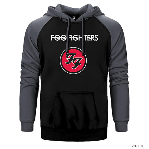 Foo Fighters FF Logo Çift Renk Reglan Kol Sweatshirt / Hoodie