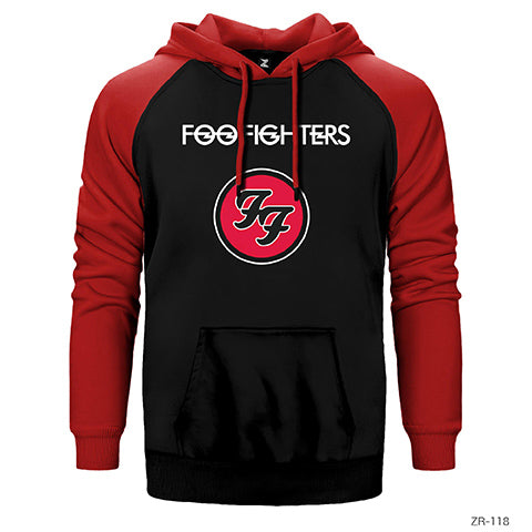 Foo Fighters FF Logo Çift Renk Reglan Kol Sweatshirt / Hoodie