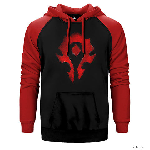 World Warcraft Logo Çift Renk Reglan Kol Sweatshirt / Hoodie