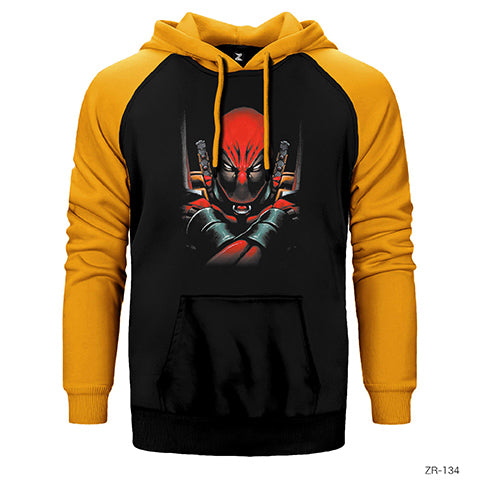 Deadpool Angry Çift Renk Reglan Kol Sweatshirt / Hoodie