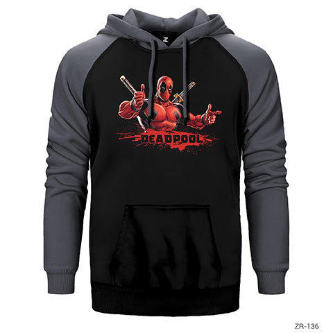 Deadpool Great Çift Renk Reglan Kol Sweatshirt / Hoodie
