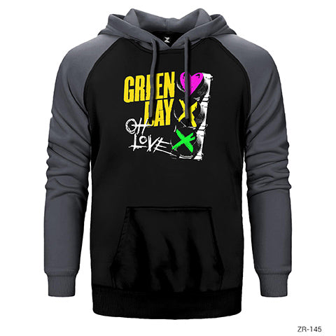 Green Day Oh Love Çift Renk Reglan Kol Sweatshirt / Hoodie