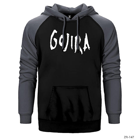 Gojira Logo Çift Renk Reglan Kol Sweatshirt / Hoodie