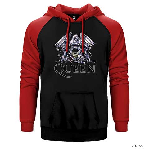 Queen Crow Çift Renk Reglan Kol Sweatshirt / Hoodie