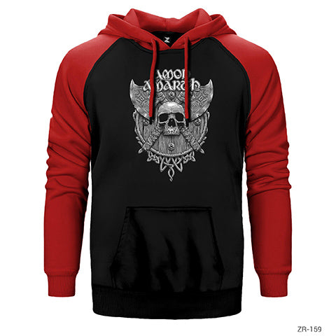 Amon Amarth Skull Axes Çift Renk Reglan Kol Sweatshirt / Hoodie