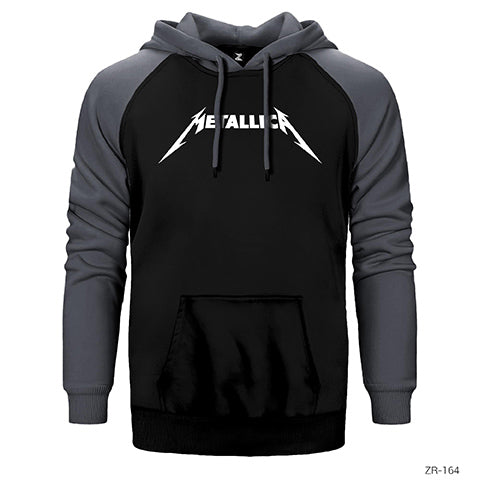 Metallica Classic Logo Çift Renk Reglan Kol Sweatshirt / Hoodie