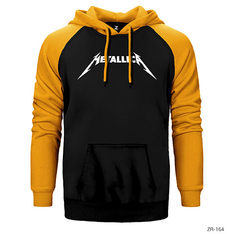 Metallica Classic Logo Çift Renk Reglan Kol Sweatshirt / Hoodie