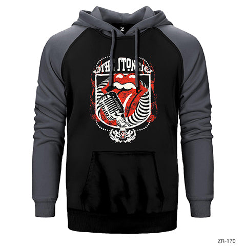 The Rolling Stones Çift Renk Reglan Kol Sweatshirt / Hoodie