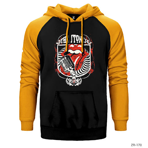 The Rolling Stones Çift Renk Reglan Kol Sweatshirt / Hoodie