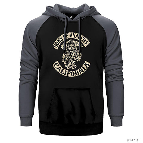 Sons Of Anarchy California Çift Renk Reglan Kol Sweatshirt / Hoodie