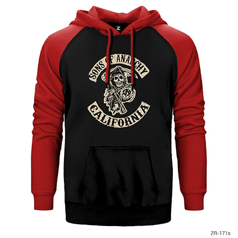 Sons Of Anarchy California Çift Renk Reglan Kol Sweatshirt / Hoodie