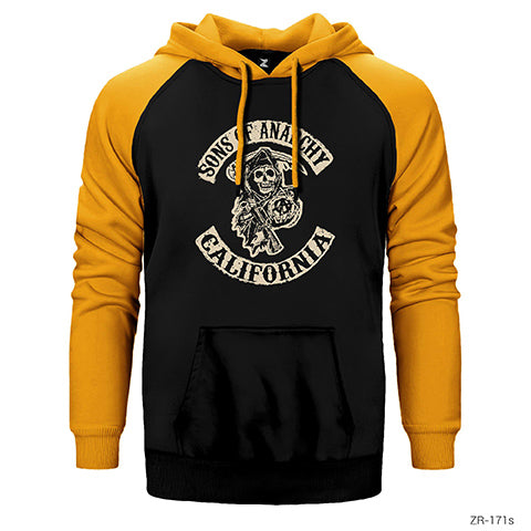 Sons Of Anarchy California Çift Renk Reglan Kol Sweatshirt / Hoodie