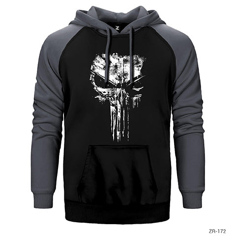 Punisher Space Çift Renk Reglan Kol Sweatshirt / Hoodie