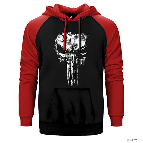 Punisher Space Çift Renk Reglan Kol Sweatshirt / Hoodie