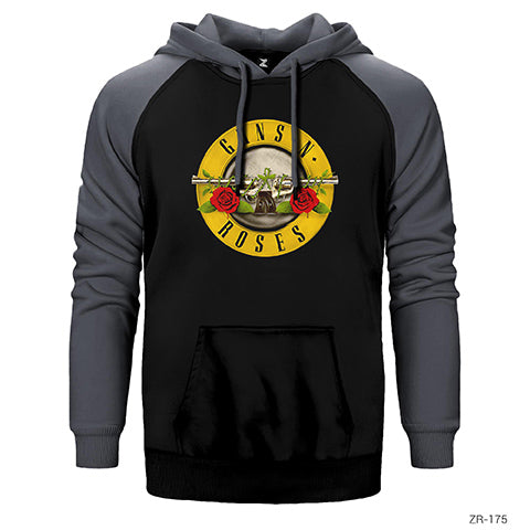 Guns n Roses Çift Renk Reglan Kol Sweatshirt / Hoodie