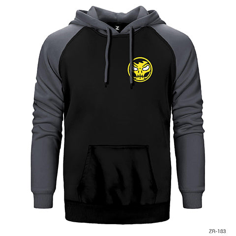 Skull Smile Çift Renk Reglan Kol Sweatshirt / Hoodie
