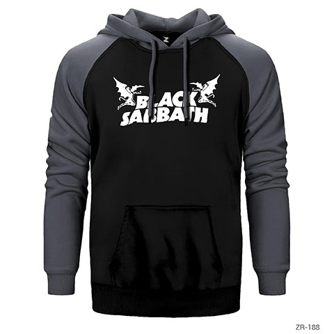 Black Sabbath Çift Renk Reglan Kol Sweatshirt / Hoodie