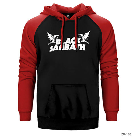 Black Sabbath Çift Renk Reglan Kol Sweatshirt / Hoodie